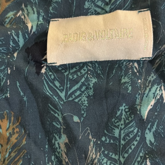 Zadig & Voltaire green print with feathers - Picture 2 of 3